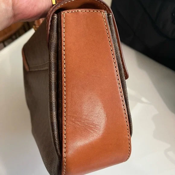 CELINE BROWN MACADAM PVC LEATHER HANDBAG - Picture 10 of 16